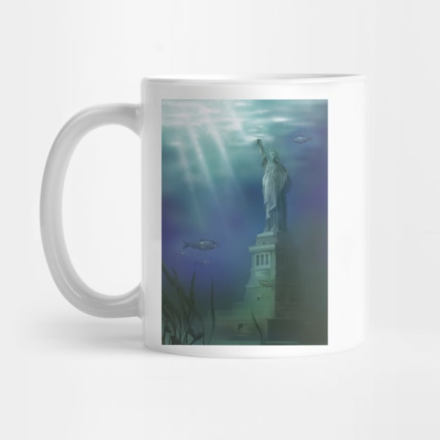 Statue of Liberty Under Water by ScienceSource